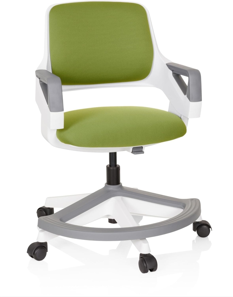 hjh OFFICE Kinder- und Jugendstuhl Kid Flex Mitwachsender Drehstuhl, Verstellbare Rückenlehne & Fußablage, Grün Bild 1
