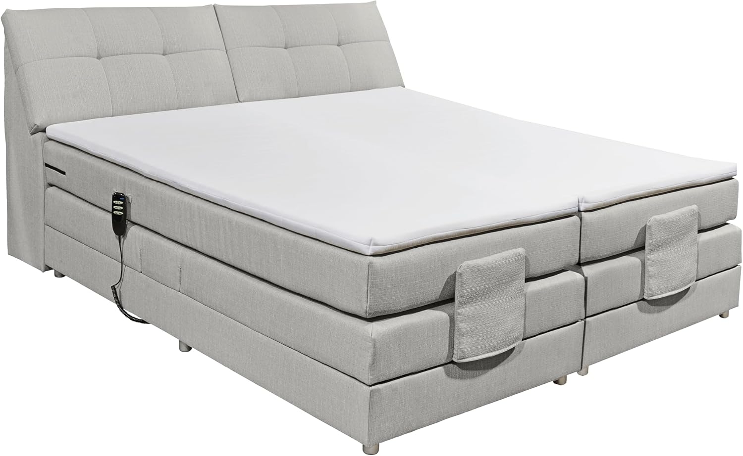 ED EXCITING DESIGN Boxspringbett Carpino, inkl. Motor, Stauraum im Kopfteil und Topper Bild 1