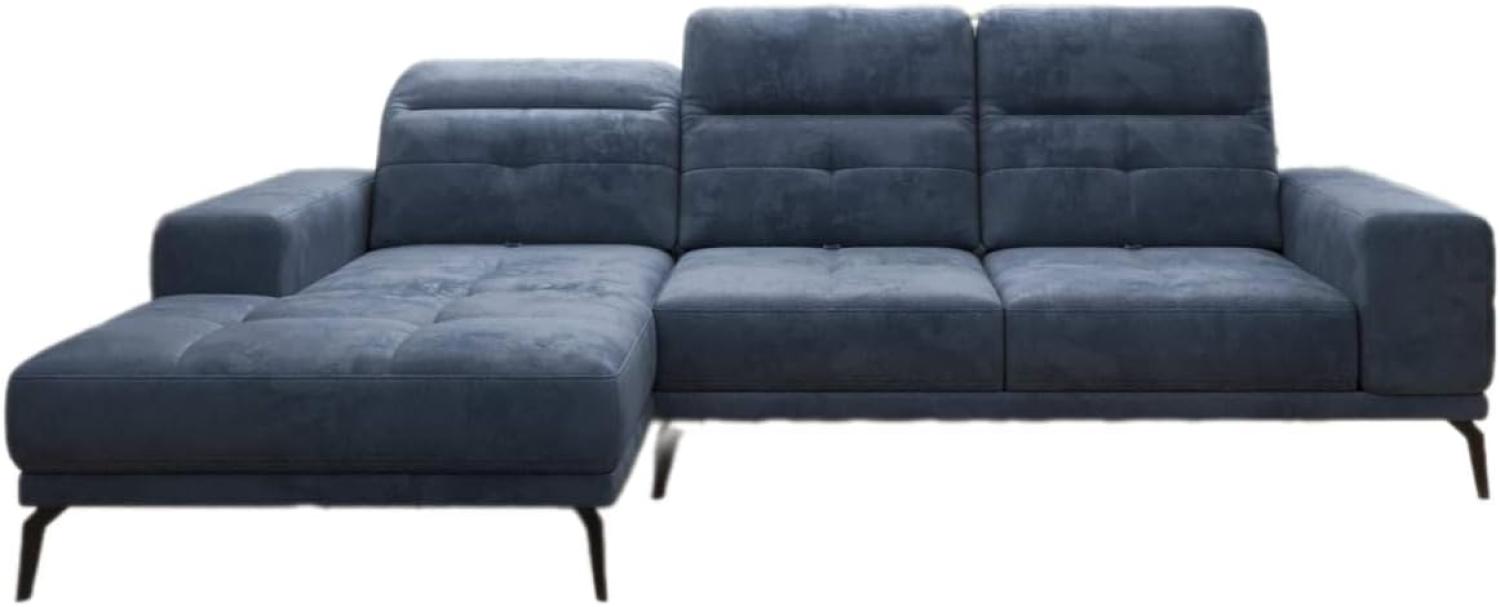 Designer Sofa Terina inkl. Beistellhocker Samt Blau Links Bild 1