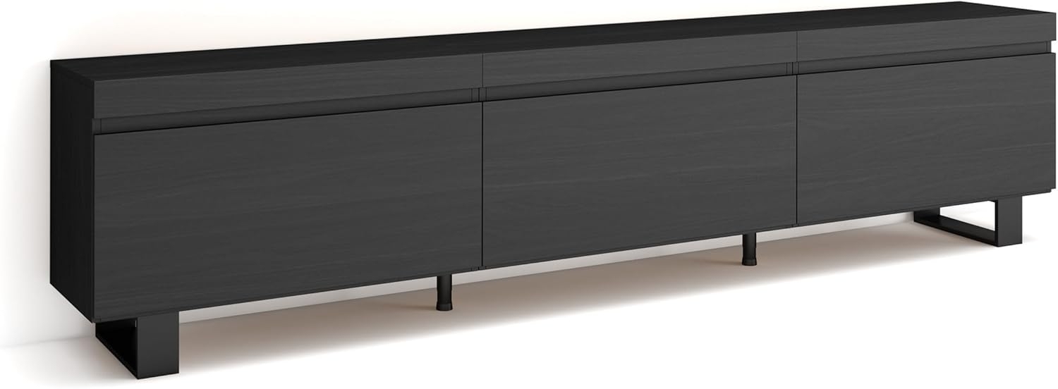 Skraut Home | TV-Schrank, Lowboard | für Wohnzimmer und Esszimmer | 240 x 57 x 35 cm | Industriedesign | Moderner Stil | Schwarz Bild 1