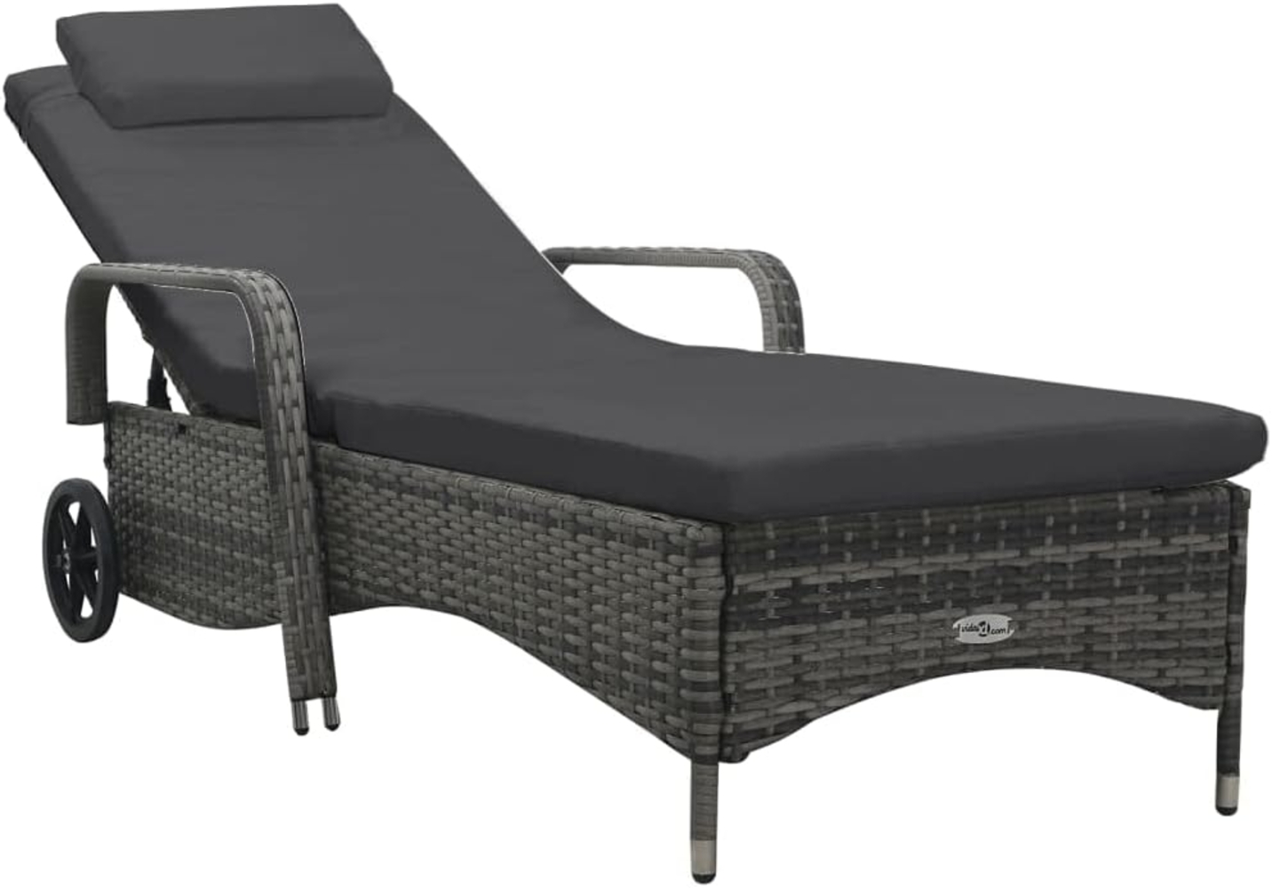 vidaXL Sonnenliege mit Rädern Poly-Rattan Braun 48197 Bild 1