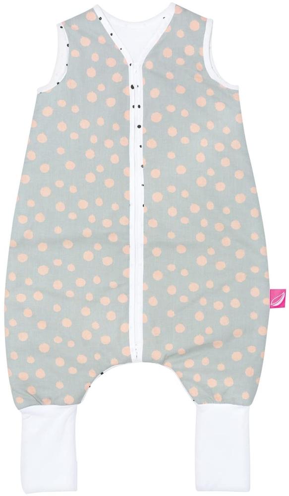 Babyschlafsack aus Baumwolle mit Beinen gefüttert von Motherhood - kuscheliger Babyschlafsack Öko Tex Standard TOG 2, Größe: 1-1,5 Jahre, Kleckse apricot Bild 1