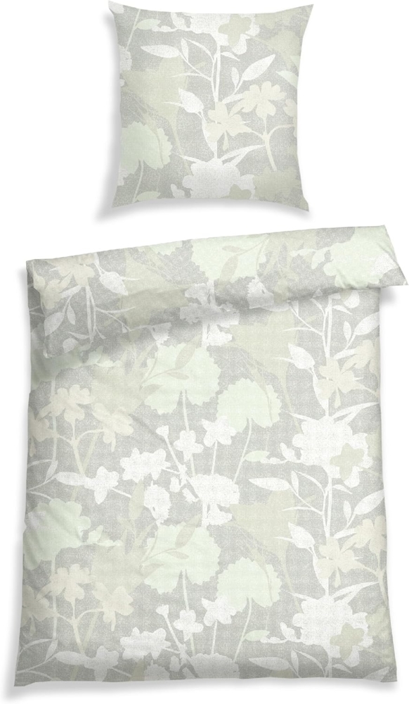 Schiesser Bettwäscheset Elise - Baumwollsatin - 2-teilig - 155 x 220 cm - Grün Bild 1