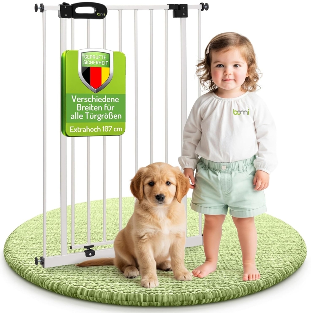 D3900 - Extrahoch 107 cm : Türschutzgitter Merle 143-151 cm Weiß Bild 1