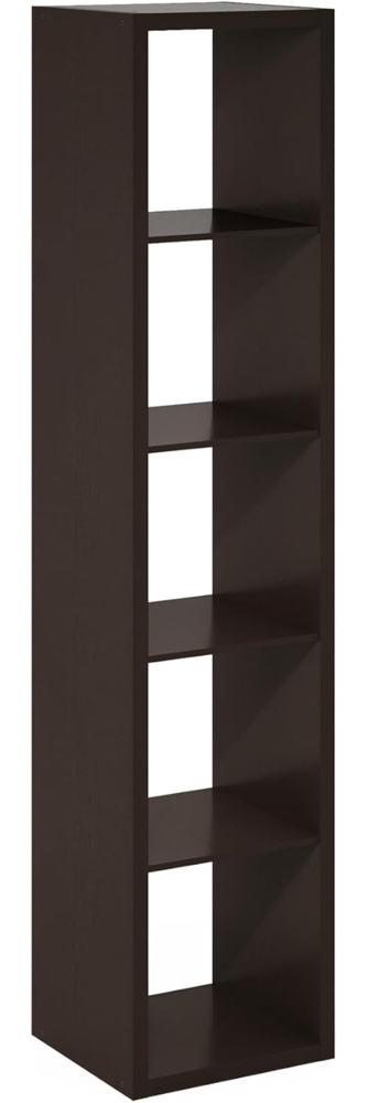 Furinno Cubicle Open Back Dekorativer Vertikalwürfel-Aufbewahrungsorganisator, 5 Würfel, Dunkle Eiche Bild 1