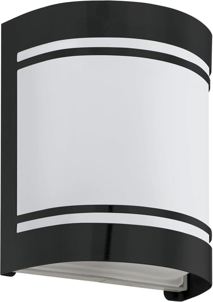 Eglo 99565 Wandleuchte CERNO Stahl verzinkt schwarz / Glas satiniert weiß L:14 10,5 H:16,5cm IP44 Bild 1