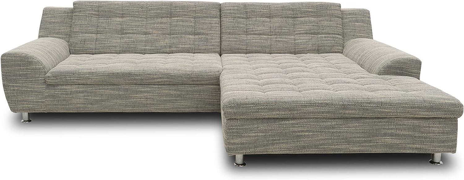 domo_collection DOMO Collection Morton Ecksofa , Sofa in L-Form, Eckcouch Polstergarnitur, 304 x 200 x 84 cm, Weiß-grau, Rechts Bild 1