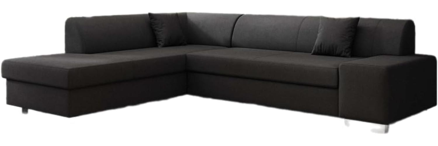 Designer Sofa Pina mit Schlaf- und Klappfunktion Stoff Schwarz Links Bild 1