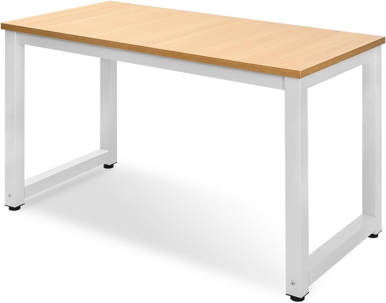 Merax Schreibtisch Computertisch PC Tisch Bürotisch Officetisch Stabile für Zuhause Büro Schlafzimmer Rleichterte Montage, Light Oak, Model A Bild 1