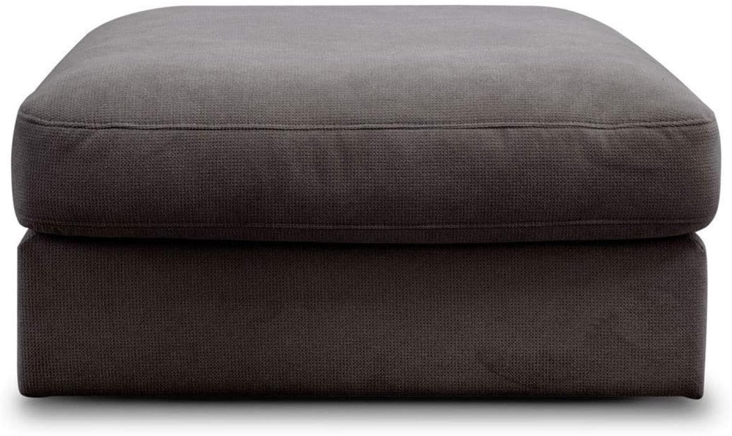 CAVADORE Hocker "Fiona"/ XXL-Fußbank, Polsterbank im modernen Design / 97 x 48 x 97 / Webstoff grau Bild 1