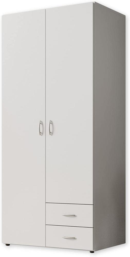 Stella Trading 'Base' Kleiderschrank, weiß, 81 x 176 x 51 cm (B/H/T) Bild 1