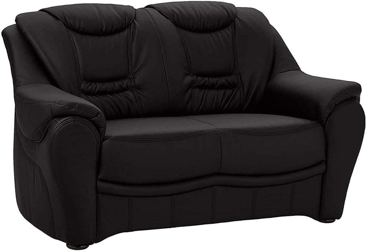 Cavadore 2-Sitzer Bansa mit Federkern / Polstercouch in Leder / 148 x 94 x 95 / Echtleder Schwarz Bild 1