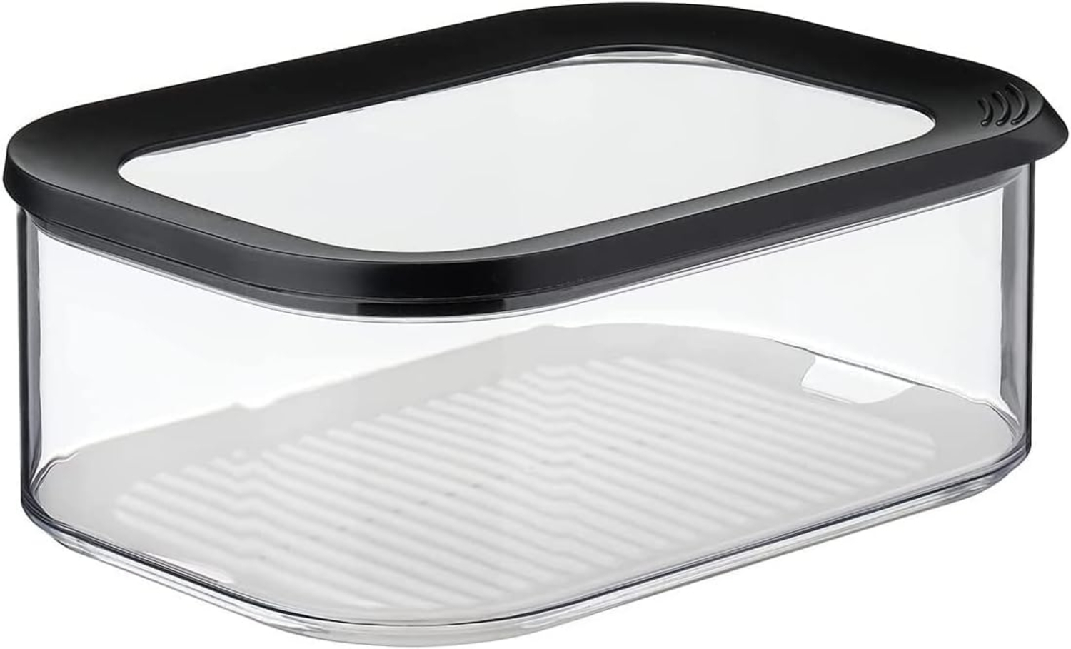 Mepal | Käsedose Modula | mit Antikondenseinsatz | 2000 ml Inhalt | Kühlschrankdose für Käsestücke und Scheibenkäse | spülmaschinenfest, Schwarz | 22.4 x 16 x 8.6 cm Bild 1