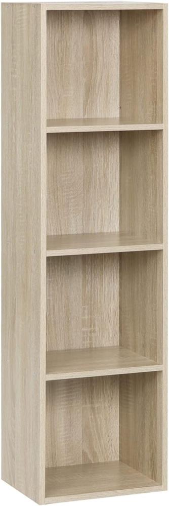 WOLTU Bücherregal Bücherschrank Standregal Aufbewahrungregal Raumteiler Büroregal Aktenschrank 4 Fächer 24 x 106 x 30 cm(BxHxL) SK003hei4 Bild 1