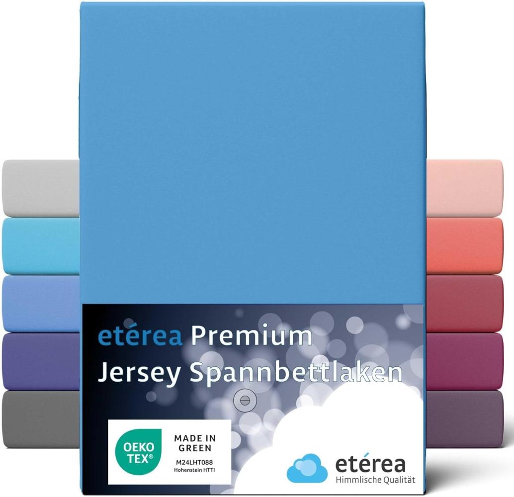 etérea Premium Jersey Spannbettlaken Hellblau 140x200 - 160x200 cm Bild 1