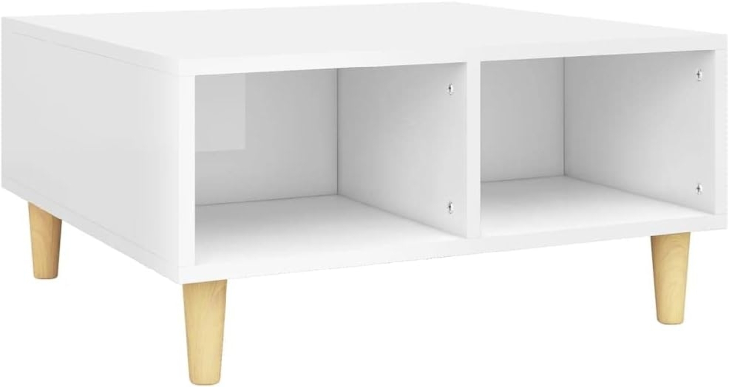 vidaXL Couchtisch Hochglanz-Weiß 60 x 60 x 30 cm Spanplatte [805983] Bild 1