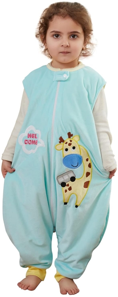 XQ&XG Baby Schlafsack mit Füßen 1.5 Tog,Babyschlafsack mit Beinen,Kinderschlafsack für mädchen und Junge,Giraffe,5-6 Jahre Bild 1