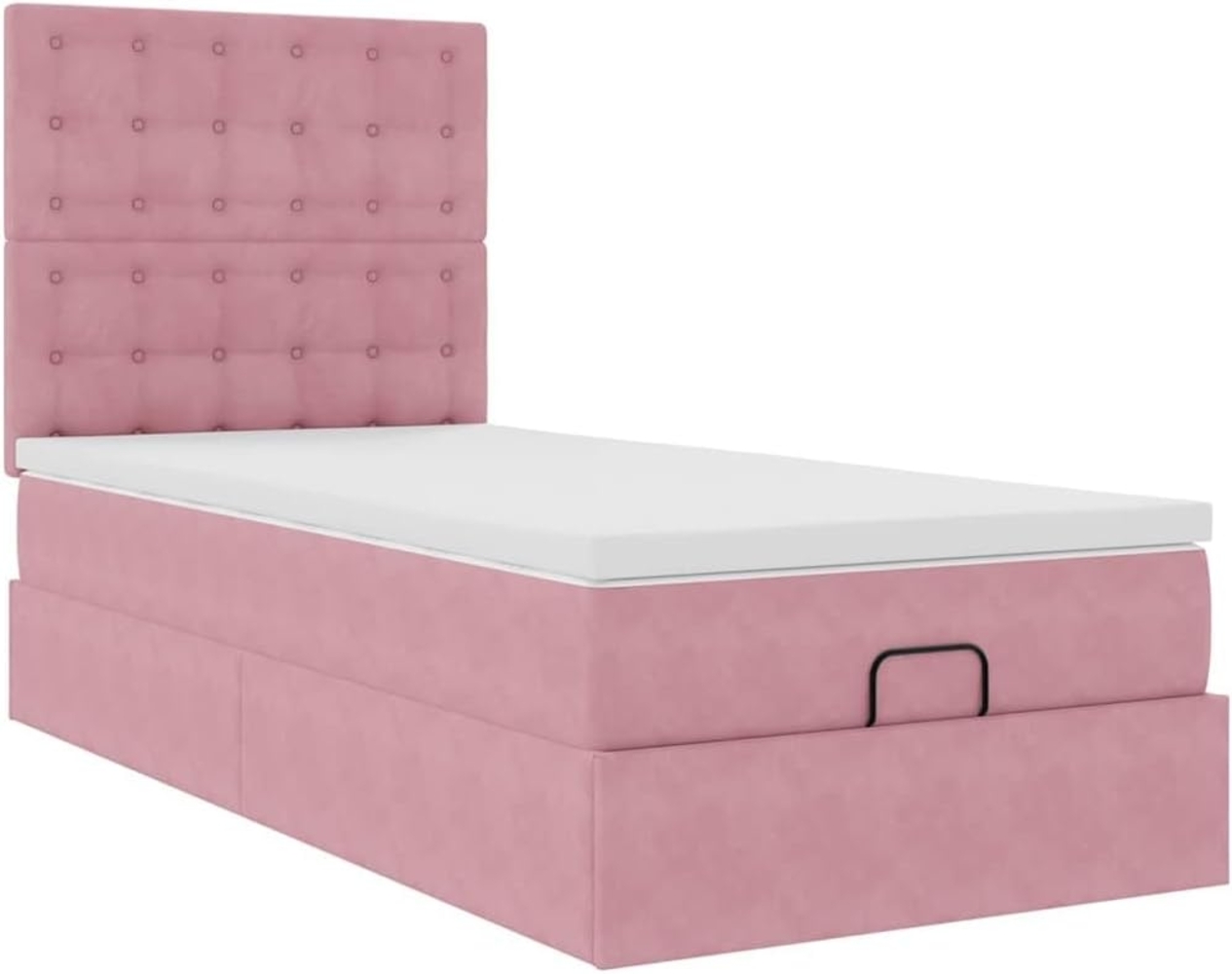 Ottoman-Bett mit Matratzen Rosa 100x200 cm Samt 3314449 Bild 1