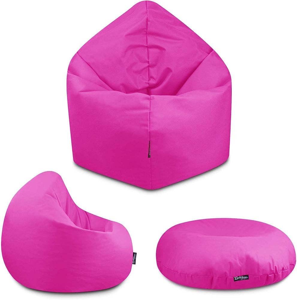 BuBiBag - 2in1 Sitzsack Bodenkissen - Outdoor Sitzsäcke Indoor Beanbag, Pink, Ø 100,0 cm Bild 1