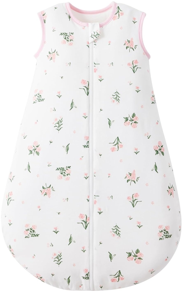 Duomiaomiao 2.5Tog Schlafsack Baby Ganzjahres, 100% Baumwolle Baby Schlafsack Winter, Mädchen Neugeboren,Warmer Schlafsack Neugeborene Kinder(2.5 TOG/Blumen/85) Bild 1