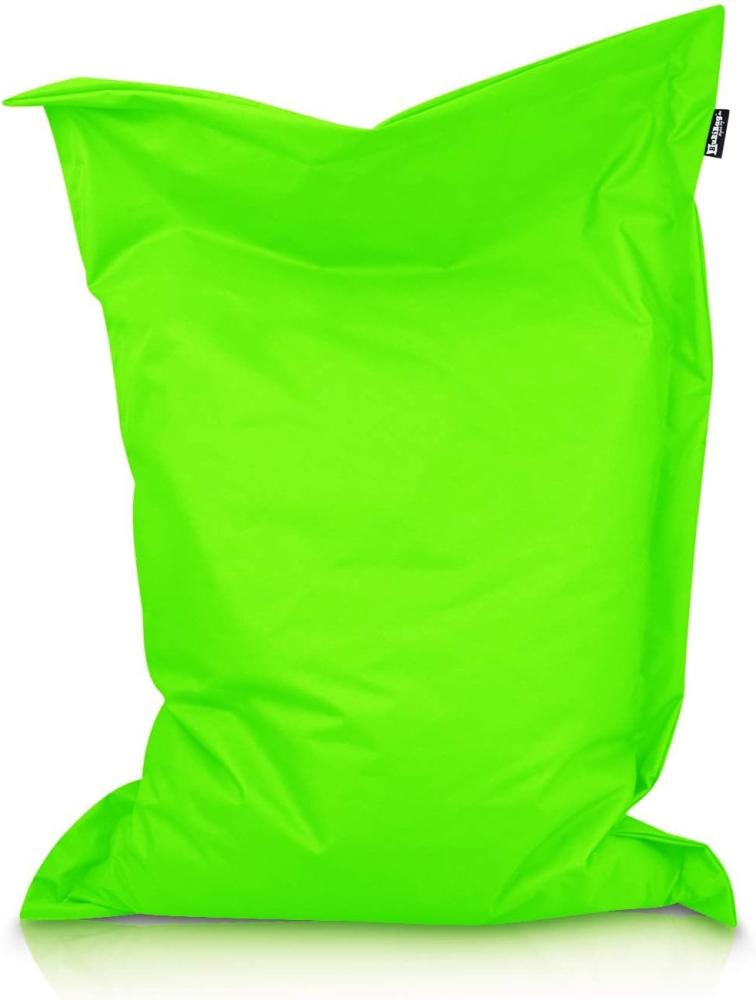 BuBiBag XXL Sitzsack, Outdoor Sitzsäcke für Kinder und Erwachsene, Bodenkissen Beanbag Fatboy wetterfest (Neongrün 200x140 cm) Bild 1