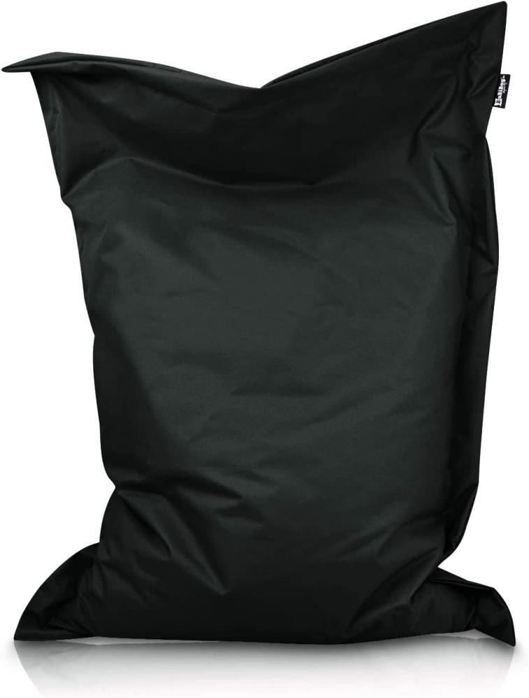 BuBiBag XXL Sitzsack, Outdoor Sitzsäcke für Kinder und Erwachsene, Bodenkissen Beanbag Fatboy wetterfest (Schwarz-100x70 cm) Bild 1