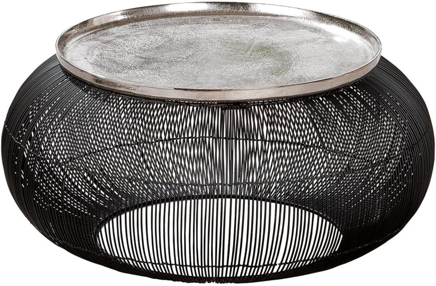 GILDE Tisch Puntual - schwarz-silber - H. 30,5cm x D. 64cm - 42681 Bild 1