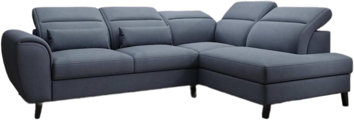 Designer Sofa Nobile mit verstellbarer Rückenlehne Stoff Blau Rechts Bild 1