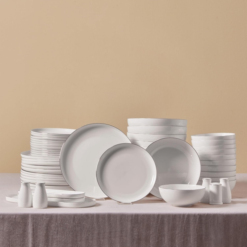 Karaca Geschirr-Set Favaro Streamline für 12 Personen Geschirrset, 56 Teilig, Platin Bild 1