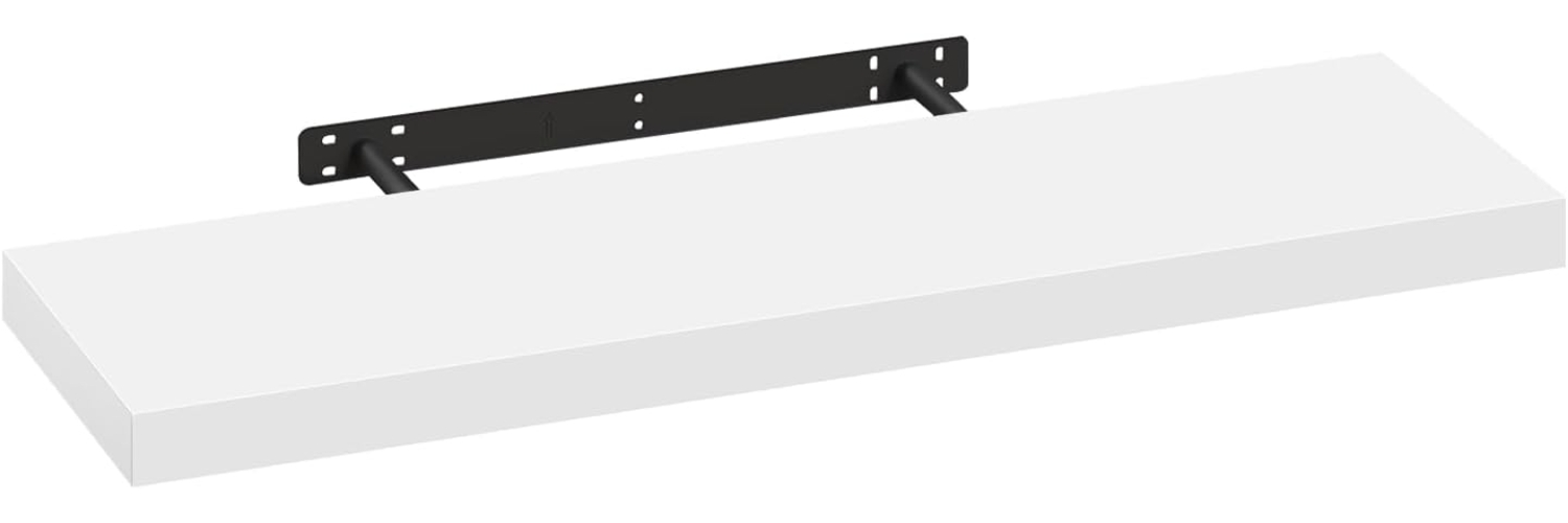 eSituro Wandregal, schwebendes Regal für Wandmontage, Schweberegal Hängeregal Wandbrett im Wohnzimmer Schlafzimmer Küche Badezimmer, arktisweiß, MDF, 80 x 3,8 x 22,9 cm Bild 1