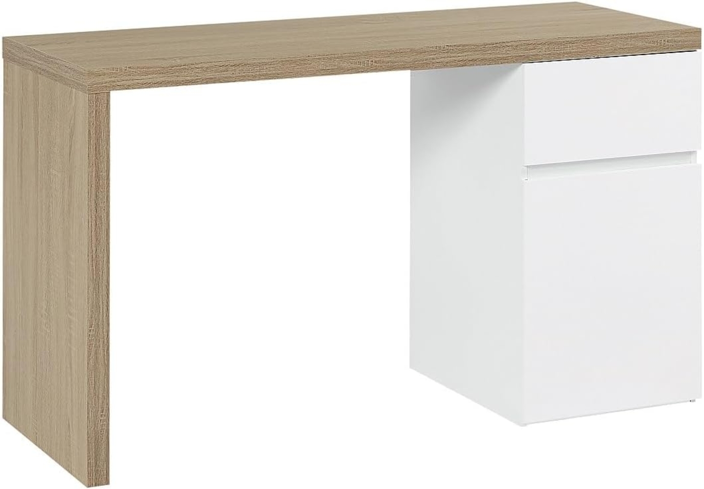 Vente-unique - Schreibtisch mit 1 Schublade & 1 Schrank - Holzfarben & Weiß - ACUNEZA Bild 1
