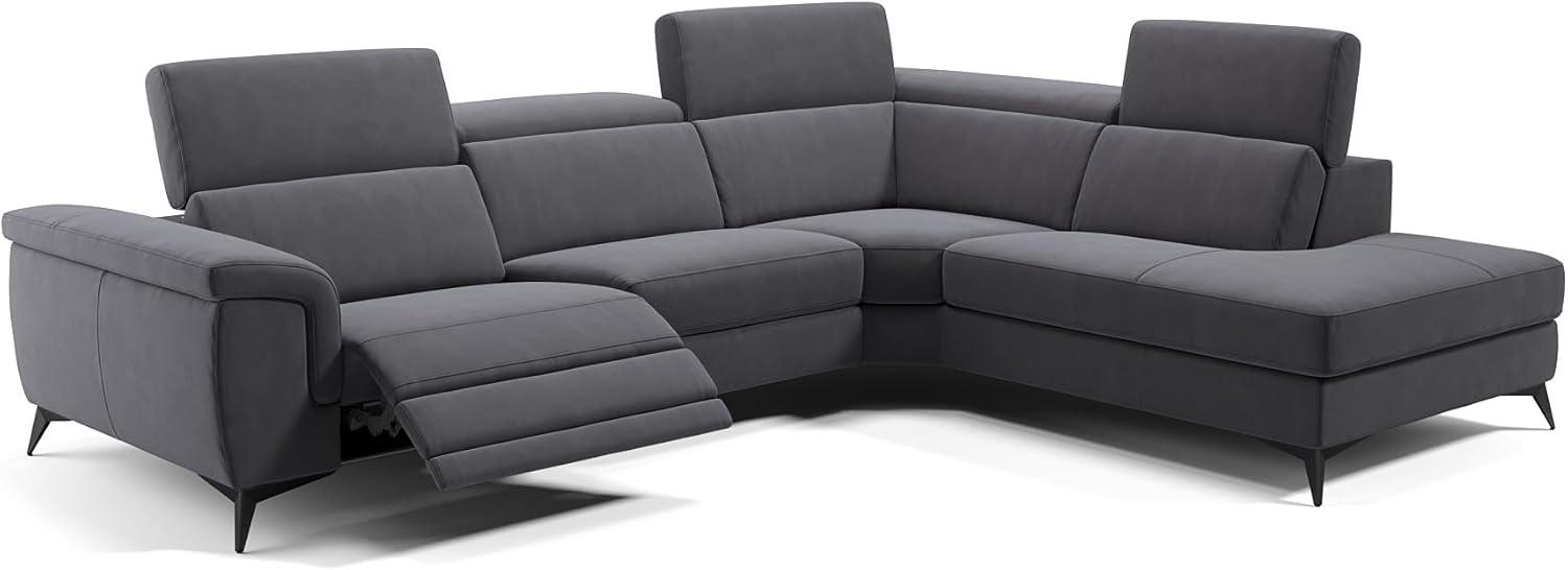 Sofanella Ecksofa AMARO Sofalandschaft Funktionssofa Stoff in Dunkelgrau M: 308 Breite x 108 Tiefe Bild 1