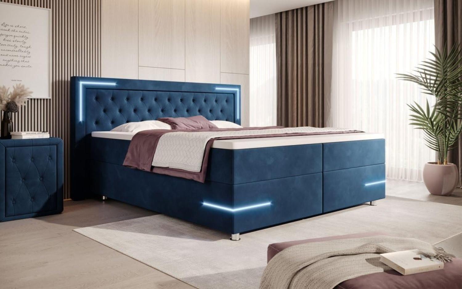 Boxspringbett Carlotta 180x200 Blau H2 Bild 1