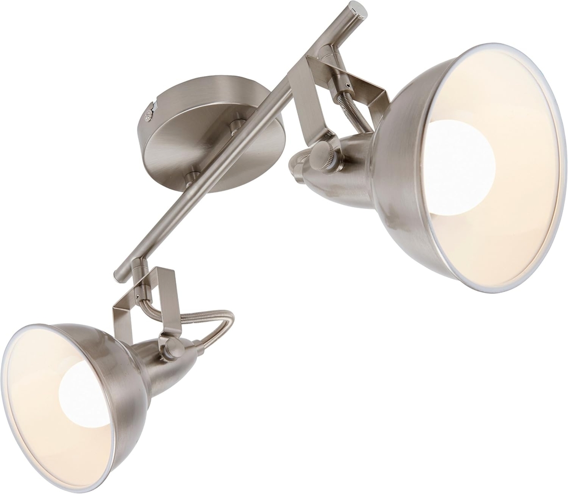 BRILONER - Deckenleuchte, Deckenlampe mit 2 dreh-und schwenkbaren Spots im retro / vintage Design, Metall, E14, Satin-Weiß, 30.4 x 10 x 18.1 cm Bild 1