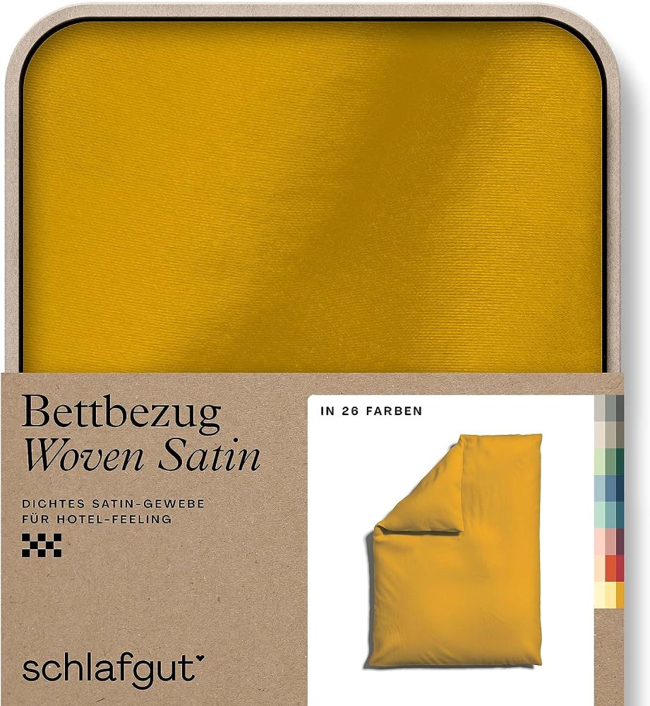 Schlafgut Woven Satin Bettwäsche|Bettbezug einzeln 155x220 cm| yellow-deep Bild 1