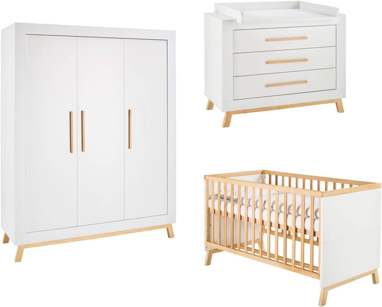 Schardt 'Miami White' 3-tlg. Babyzimmer-Set, weiß, 3-türiger Schrank Bild 1