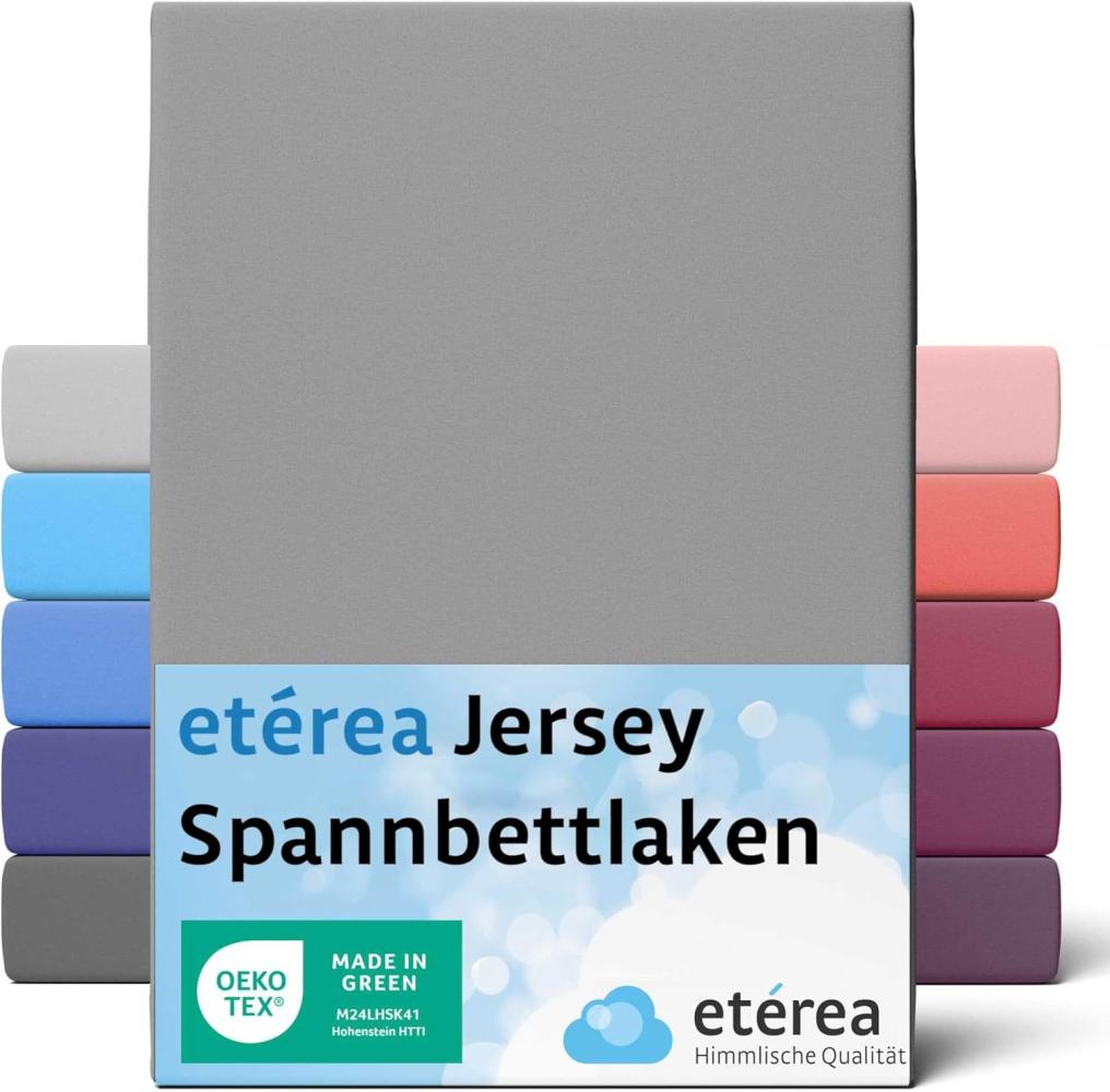 etérea Comfort Jersey Spannbettlaken Grau 200x200 cm - 200x220 cm Bild 1