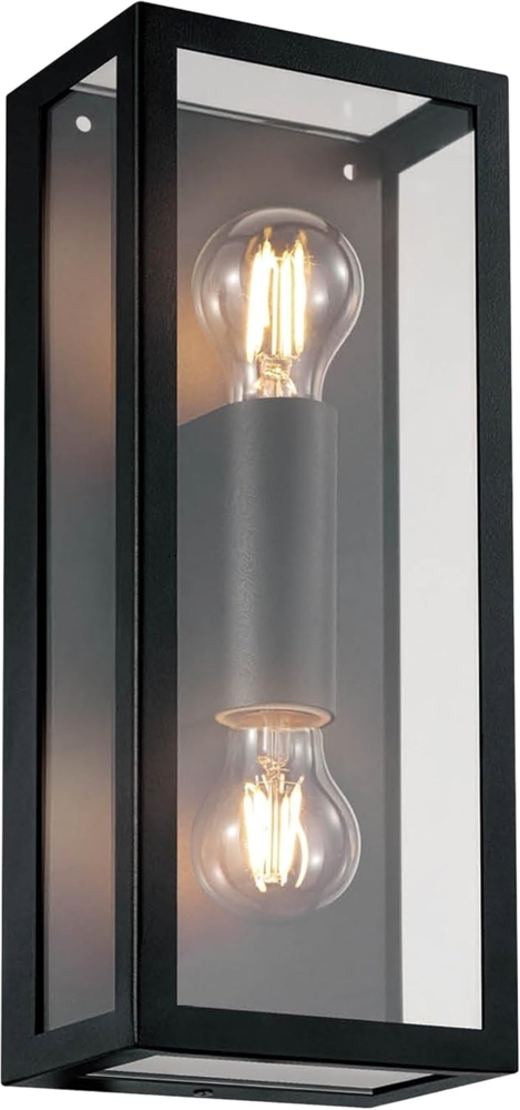 Eglo 98273 Outdoor Wandleuchte ALAMONTE 1 schwarz klar L:15cm H:38cm T:10cm IP44 Bild 1