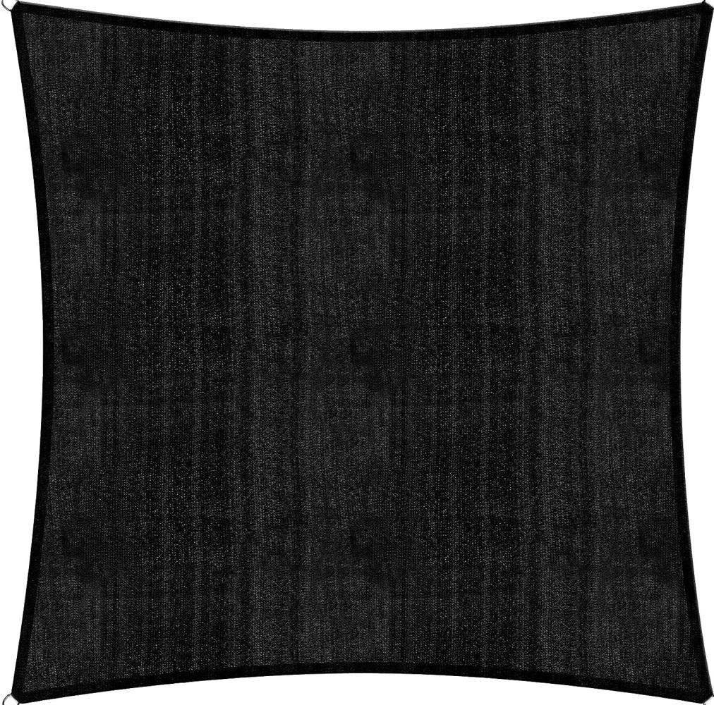 Lumaland Sonnensegel 100% HDPE mit Stabilisator für UV-Schutz - Quadrat 3 x 3 Meter - Schwarz Bild 1