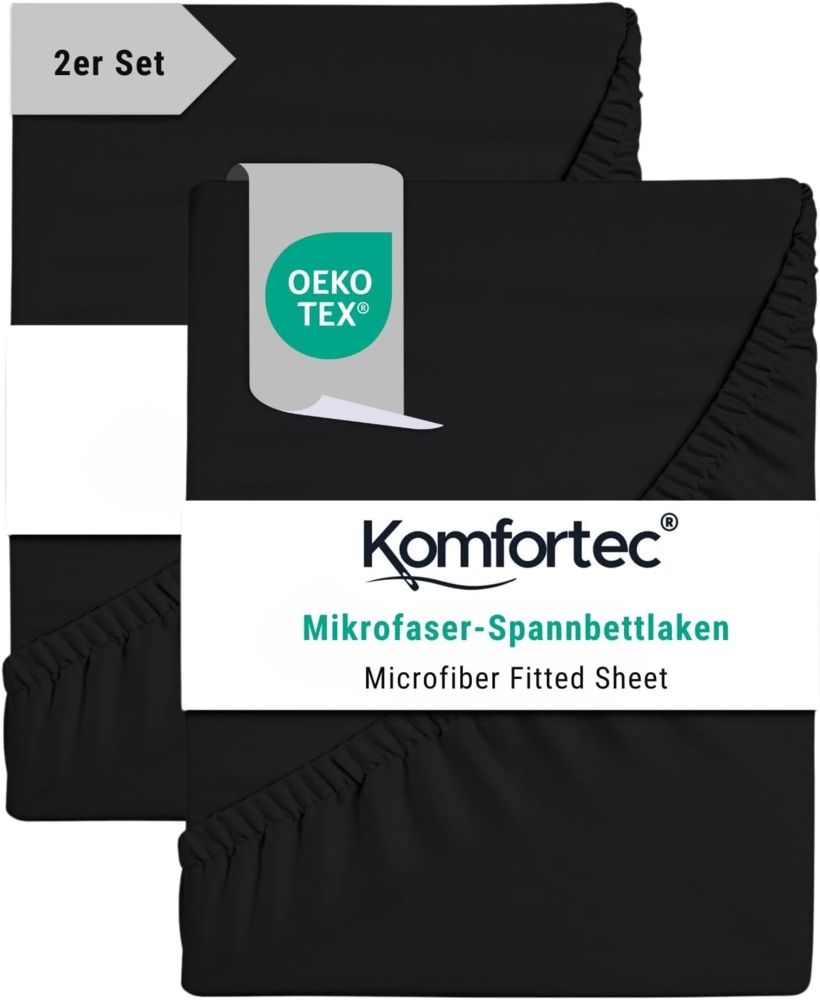 Komfortec Spannbettlaken Boxspringbett bis 15cm - 30cm Matratzenhöhe, Mikrofaser, Gummizug: Rundum, (2 Stück) Bild 1