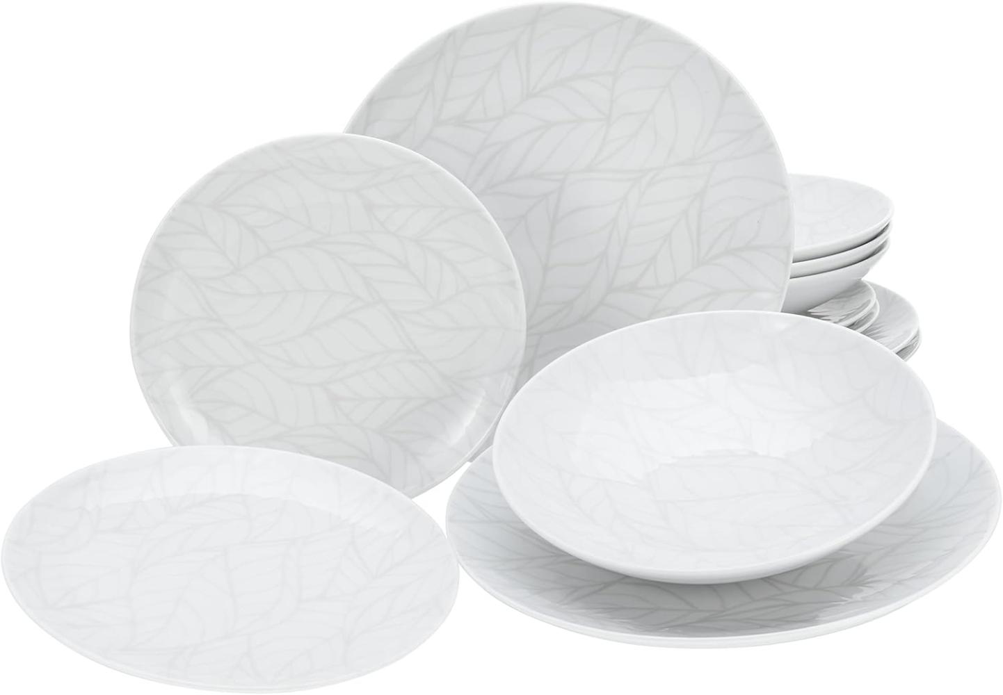 CreaTable 25869 Tafelservice Home für 4 Personen, Porzellan, weiß (1 Set, 12-teilig) Bild 1