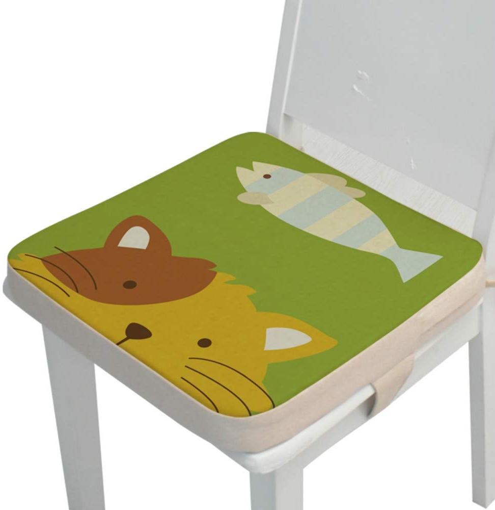 Kinder Sitzkissen Sitzerhöhung Stuhl, Fansu Baby Tragbar Sitzkissen Cartoon Design Quadratische Verstellbar Zerlegbar Kleinkinder Esszimmerstuhl ErhöHen Pad Esszimmer Boostersitze (Katze,40*40*5cm) Bild 1