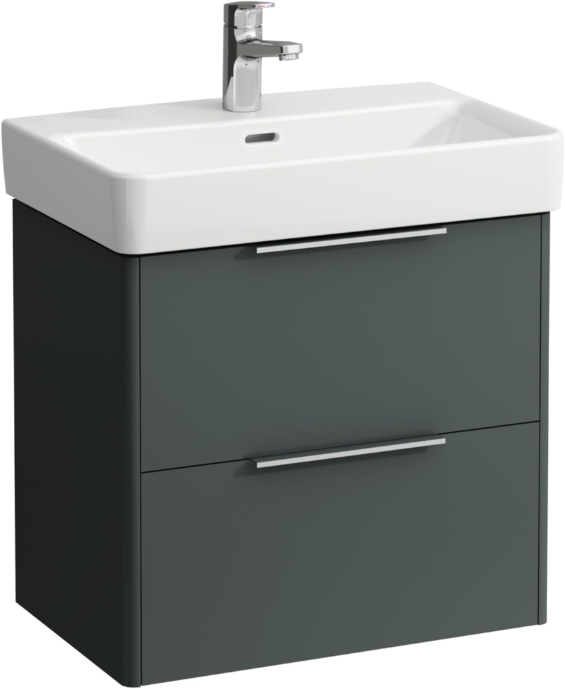 Laufen Base Waschtischunterschrank, 2 Schubladen, 570 x 360 x 530 mm, für Waschtisch H818959, H402212110, Farbe: Verkehrsgrau - H4022121102661 Bild 1