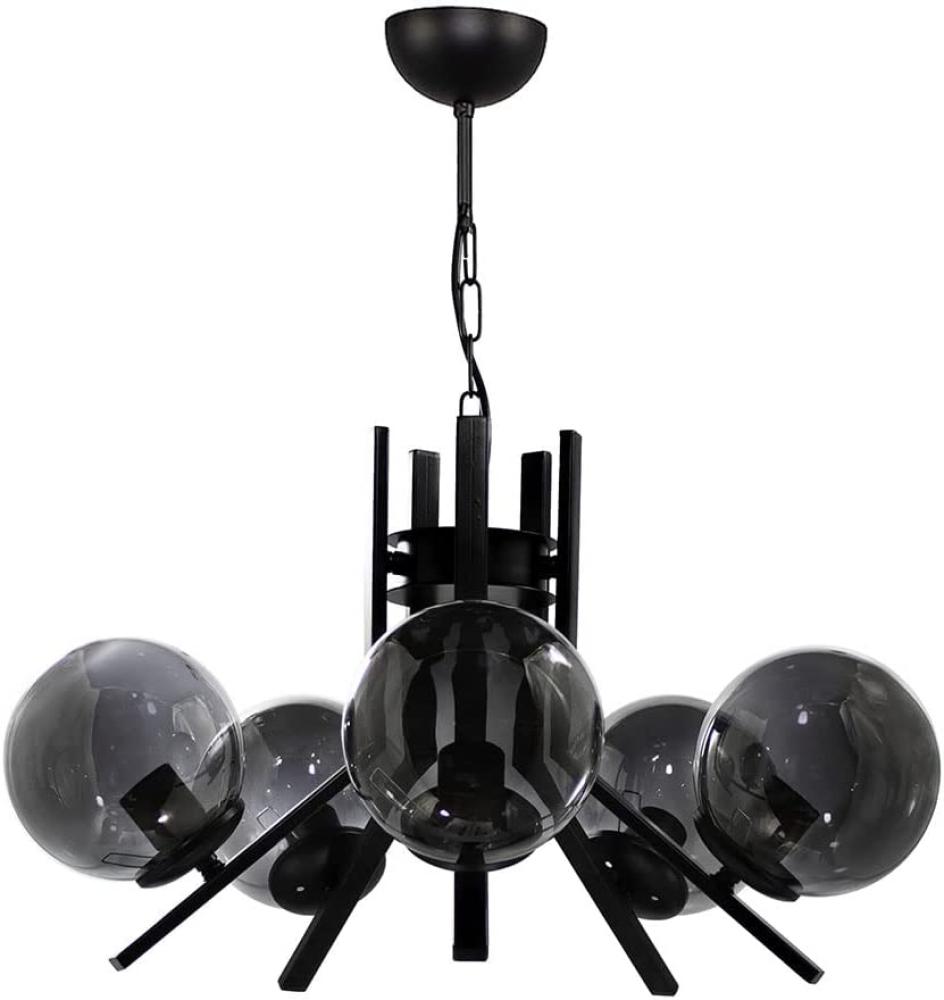 Deckenleuchte Elegance 5-flammig rundes Glas Schwarz-Grau Bild 1