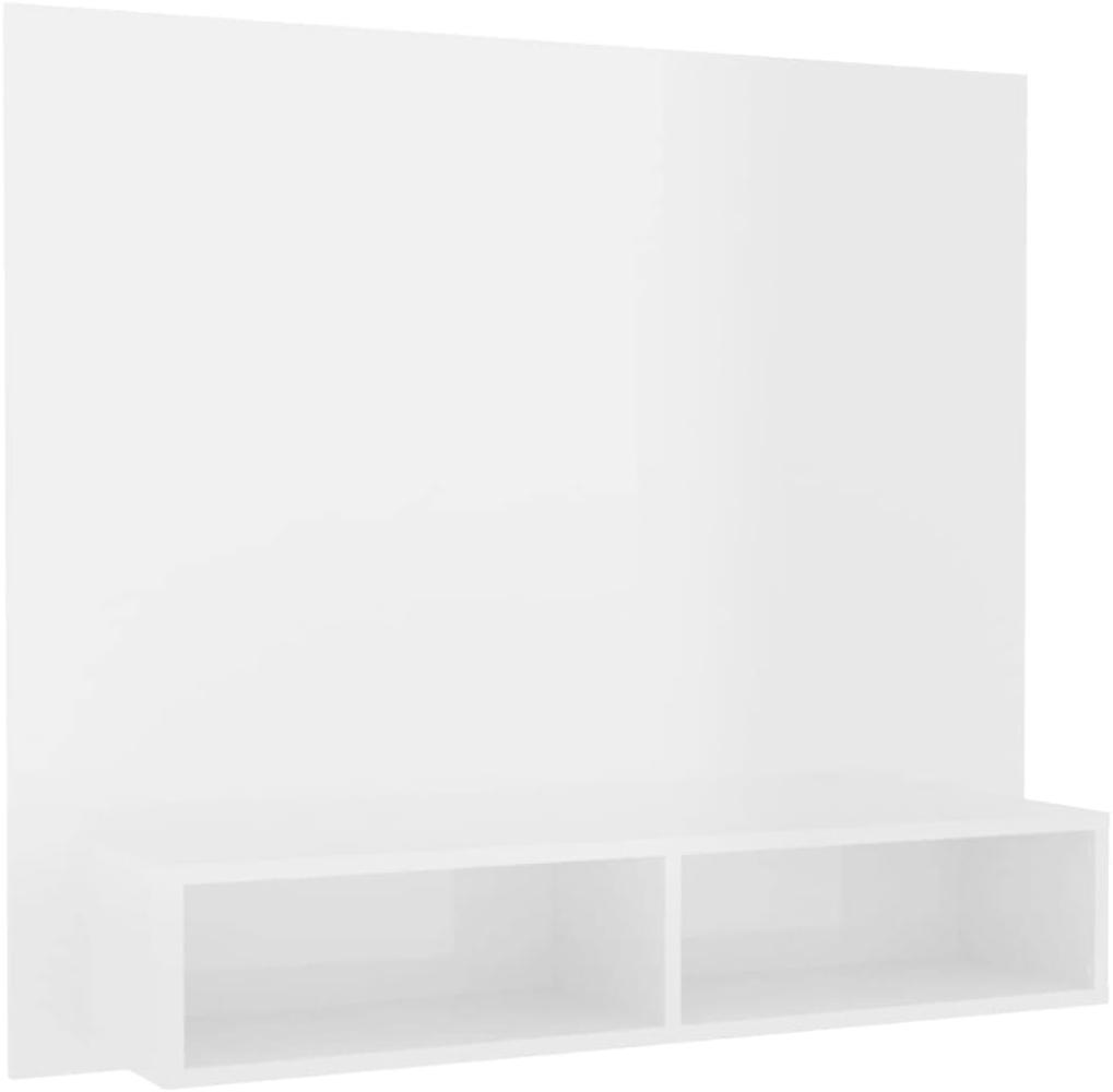 TV-Wandschrank Hochglanz-Weiß 102 x 23,5 x 90 cm Holzwerkstoff Bild 1