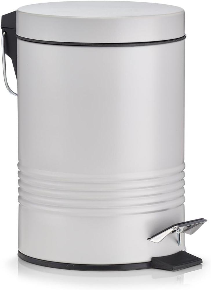 Treteimer - Grau, Rillenoptik - 3 Liter Bild 1