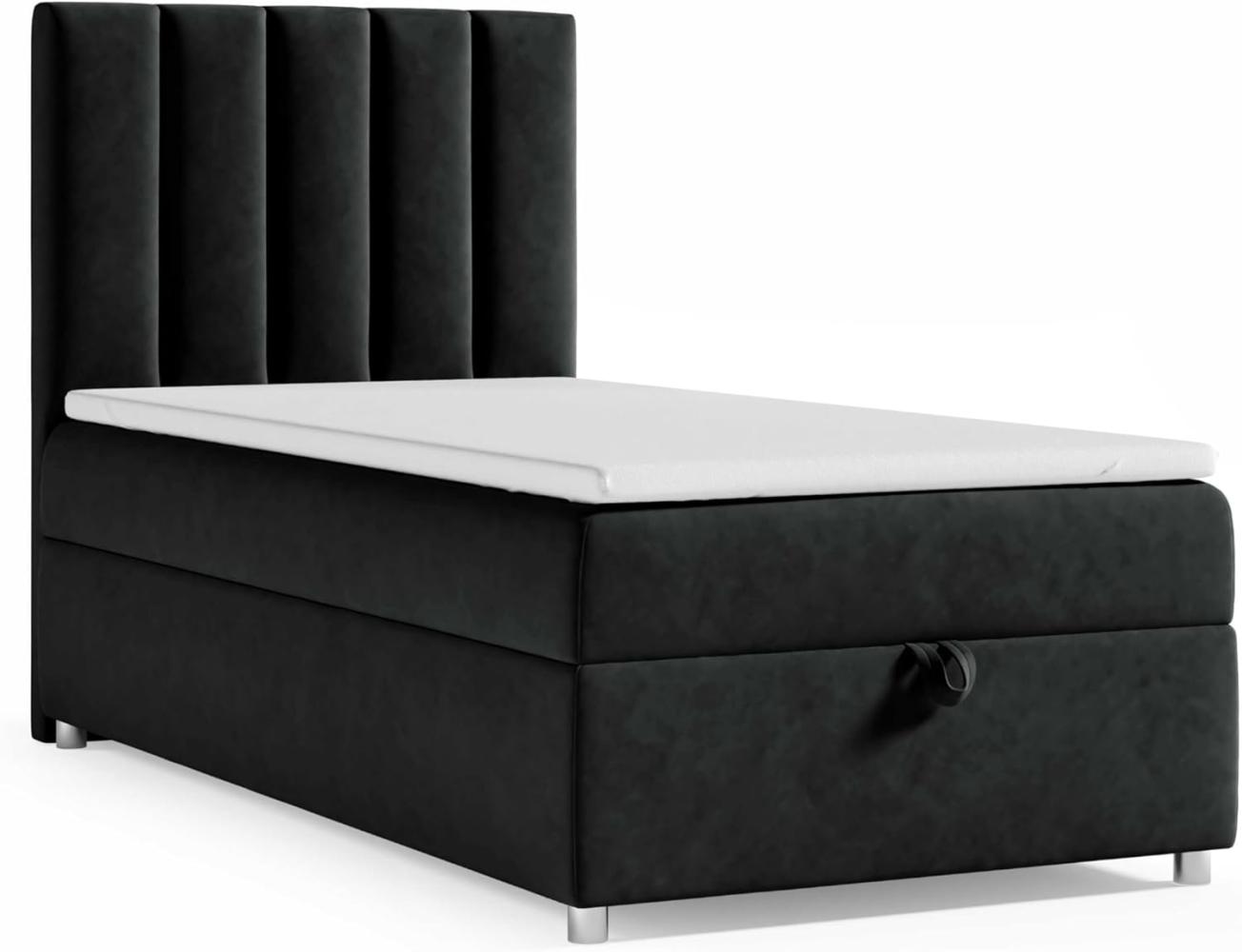 Best for Home Boxspringbett K10 SINGLE mit Bettkasten (Schwarz 80x200) Bild 1