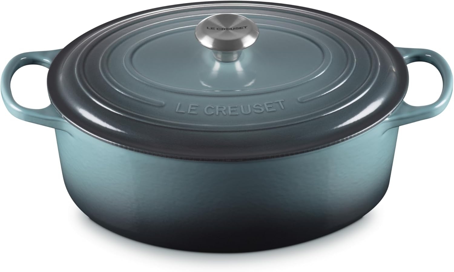 Le Creuset Signature Gusseisen-Bräter mit Deckel, Ø 31 cm, Oval, Für alle Herdarten und Induktion geeignet, Volumen: 6,3 l, 5,705 kg, Ocean, 21178313602430 Bild 1