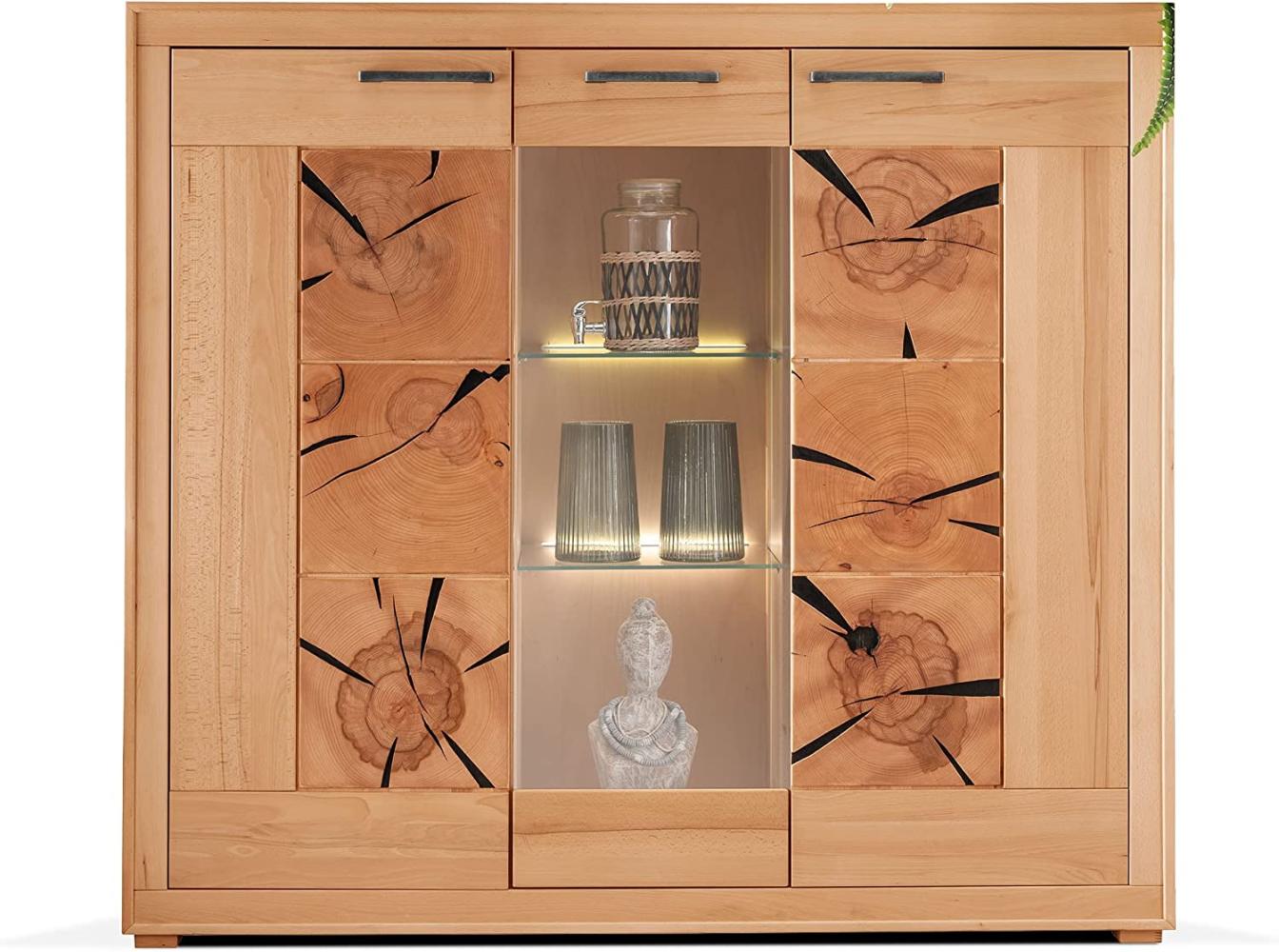 Highboard >WZ-0315< (BxHxT: 150x135x40 cm) in braun - 150x135x40 (BxHxT) Bild 1