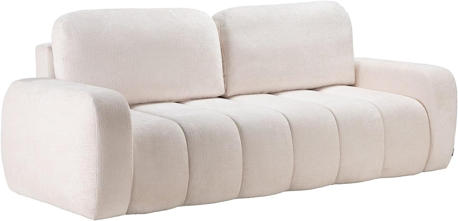 Vente-unique - 3-Sitzer Schlafsofa aus Chenille-Stoff – Beige – TALIVO Bild 1
